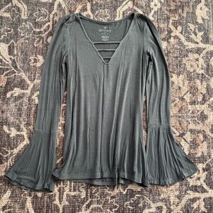 American Eagle Outfitters Dark Gray Long Sleeve Top